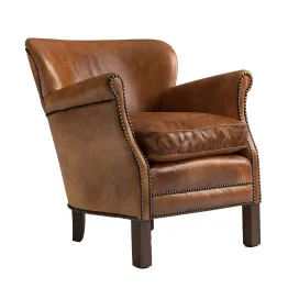 Professor s leather chair with nailheads